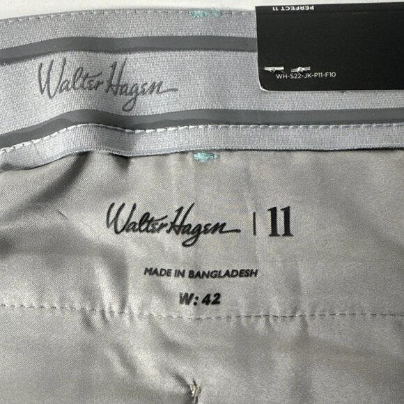 New Walter Hagen Perfect 11 Leaves Print WaveLight Shorts Size 42 Blue Teal - Picture 2 of 8